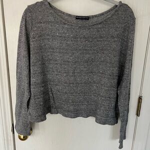 Brandy Melville heather gray, VV soft, light sweater crop knit top, OSFA (XS-XL)